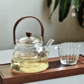 玻璃茶壺蒸煮兩用水壺泡茶壺過濾蒸茶器電陶爐耐高溫煮茶養生壺