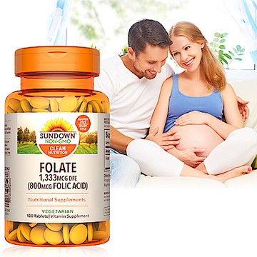 【Sundown日落恩賜】 高單位葉酸800mcg錠(100錠/瓶)