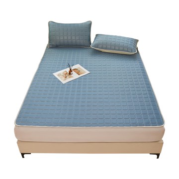寢室安居 冰絲涼感乳膠涼蓆墊  雙人  寧靜藍  涼墊 + 枕套 2個