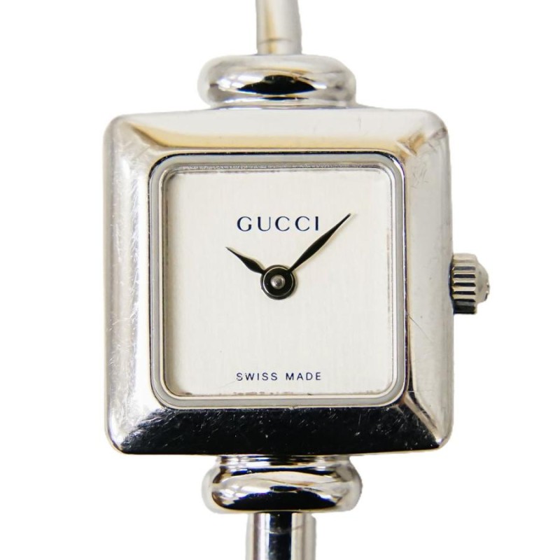 正規品】グッチ 1900L QZ シルバー文字盤 スクエア レディース 腕時計