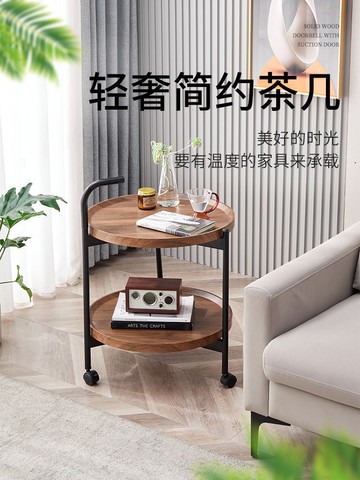 免運/可開發票 送餐車 小推車 茶水車 收納車 酒店餐廳送餐車雙層實木酒水車茶水車點心車蛋糕車4S店移動小推車 快速出貨