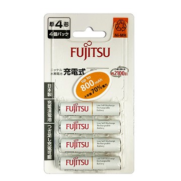 FUJITSU 富士通 鎳氫低自放4號充電電池800mah 4入 HR-4UTC/4B