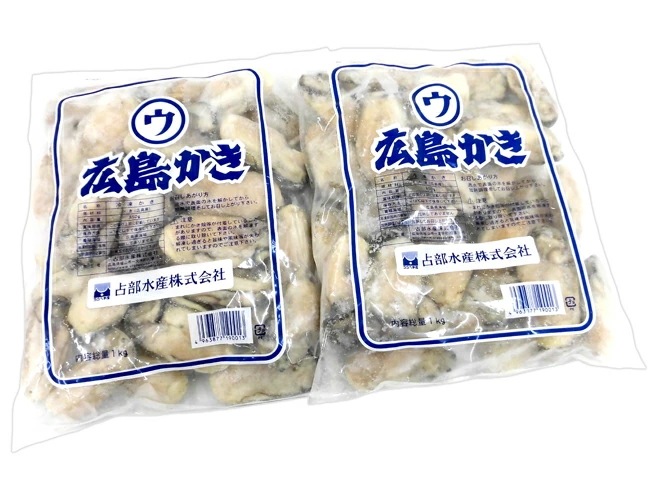 広島産 むき牡蠣 大粒Lサイズ以上 約1kg x2袋（合計2kg）（冷凍便）加熱用 生 冷凍剥きカキ 牡蛎