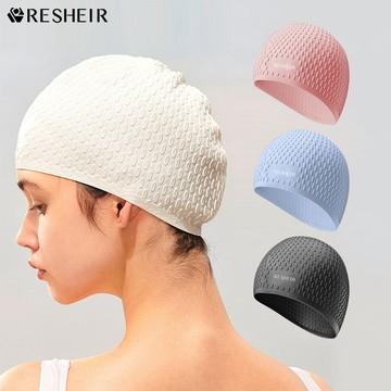 矽膠水滴泳帽 RESHEIR 泳帽 彈力泳帽 溫泉游泳帽 純色泳帽 男女通用 泳帽【GD174】99750走走去旅行