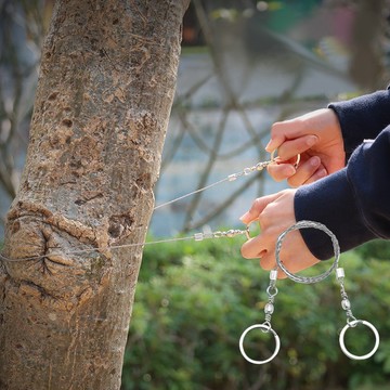 360度旋轉鋼絲鋸繩線 線鋸 鏈鋸 野外求生 露營 鋸木頭 隨身鋸 鋸繩 求生線鋸【FF030】99750走走去旅行