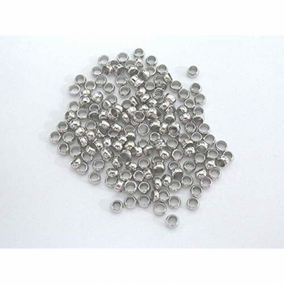 jewelつぶし玉 かしめ玉 １００個入り ５色４サイズから選択可能 エンドパーツ (2.5mm, シルバー)