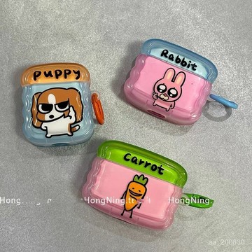 ✨限時特惠✨ins搞怪卡通可愛情侶耳機殼 適用airpods pro2代保護套 蘋果藍牙耳機殻3代/4代耳機保護套