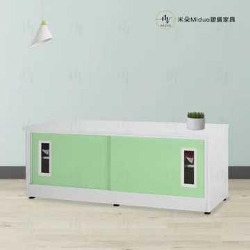 白橡色 【米朵Miduo】4尺壓克力拉門塑鋼矮鞋櫃 防水塑鋼家具