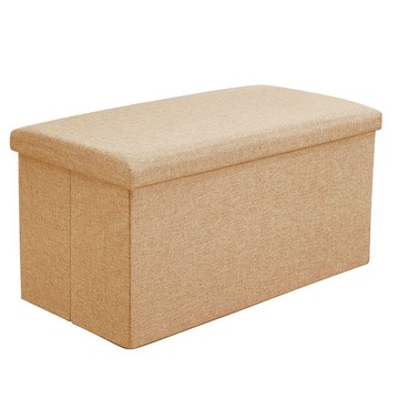 收納椅 76 x 38cm 長方形 米色  1個