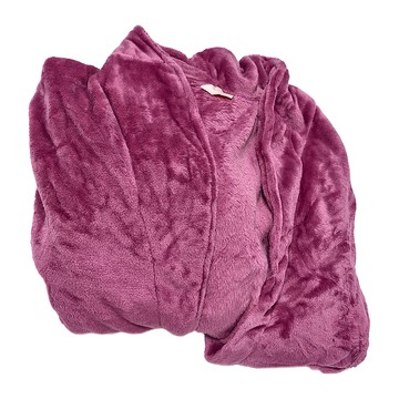 收納王妃 珊瑚絨男女浴袍睡袍  F  胭脂紅