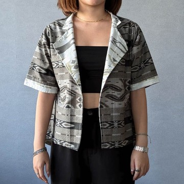 中袖西裝外套上衣 SAVA - Gray 灰 - SAV001