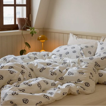 韓國 WARMGREY TAIL  雙人四季被  奶油兔