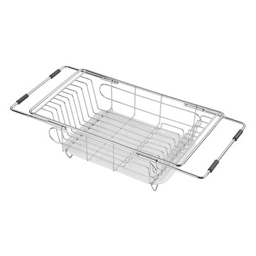 DAY&DAY 日日家居 可調式水槽碗盤籃 ST3013TD 430 x 255 x 130mm #304不鏽鋼材質  銀色 + 白色  1個