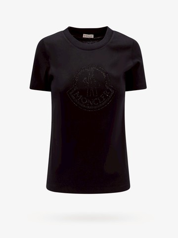 Organic cotton t-shirt with frontal logo - MONCLER - gender_Woman