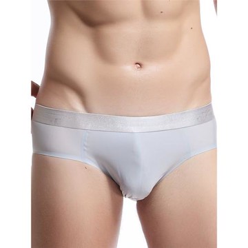 低腰性感男士內褲男冰絲無痕三角褲夏季超薄透氣個性潮一片式褲頭