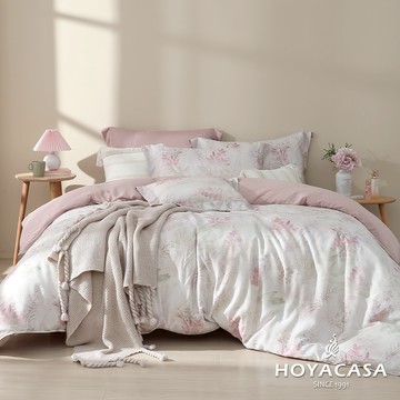 HOYACASA 抗菌天絲兩用被床包組｜花羽｜(雙人/加大/特大)