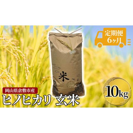 ふるさと納税 米 定期便 6ヶ月連続お届け 令和5年度産 玄米 ヒノヒカリ 10Kg 新米 倉敷市産 こめ コメ 6回 岡山県倉敷市