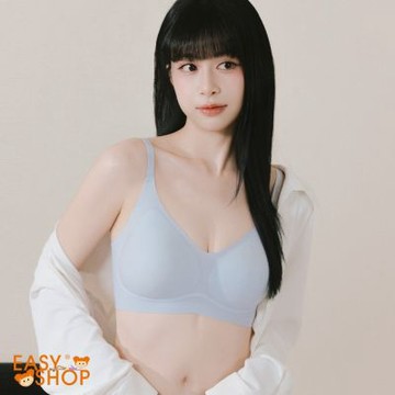 EASY SHOP-雲感 隱型無痕3/4無鋼圈內衣-霧霾藍