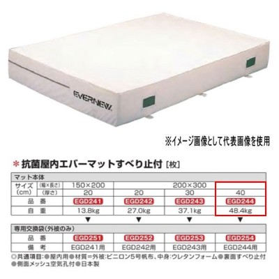 エバニュー 抗菌 屋内 エバーマット すべり止付 EGD244 200×300cm 40cm