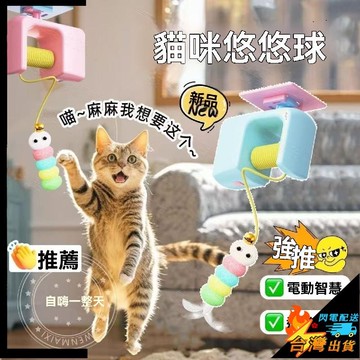 【台灣出貨】貓咪玩具 寵物玩具 悠悠球 電動掛門玩具 貓玩具 自嗨解悶 逗貓神器 懶人逗貓神器 自動逗貓器