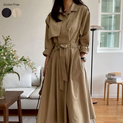 通販 正規 品 値下げ！2022Jusglitty ロングトレンチワンピ＆2way 