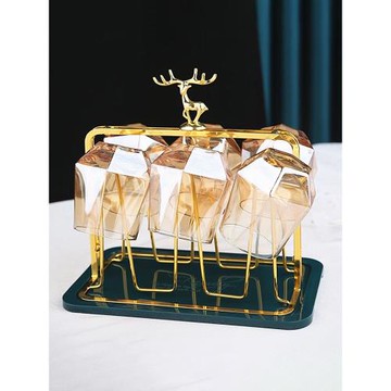 2025新款杯子玻璃杯水杯茶杯套裝家用客廳耐高溫高級感高顏值輕奢