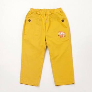 PIPPY秋風松鼠刺繡長褲-黃色