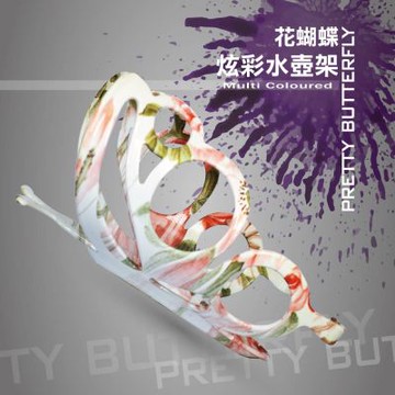 金德恩 台灣製造 花蝴蝶自行車水壺架 鋁合金水壺架 自行車水壺架 蝴蝶造型 炫彩水壺 自行車水壺架 造型水壺架