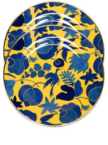 La DoubleJ - Wildbird dessert plates (set of 2) - unisex - Porcelain - One Size - Yellow