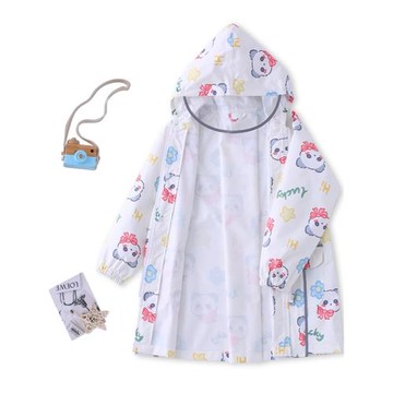 2025新款日系萌版兒童雨衣帶書包位男女寶寶連體長款防風防水雨披