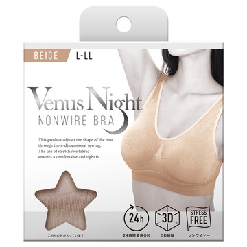 Venus Night 無鋼圈胸罩 米色 L-LL 1 件