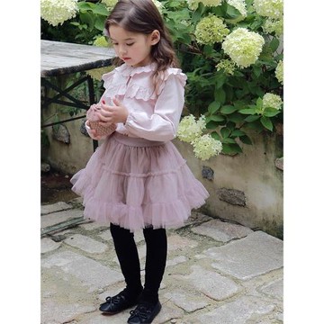 女童半身裙春款2025新品韓國兒童女孩洋氣蓬蓬軟紗公主蛋糕短裙