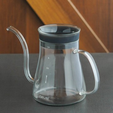 絕美玻璃壺身、俐落壺嘴設計丨Driver 晶透手沖壺 600ml