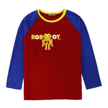 Crocodile Junior小鱷魚童裝 -機器人印圖撞色設計上衣 - U64481 小童款