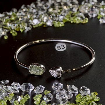 天鐵 捷克隕石| 圖桑帶回 925純銀C型手環 天然晶石手環 S25AB19-129C