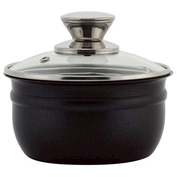 Queensense 黑色陶瓷不鏽鋼砂鍋  1個  14cm