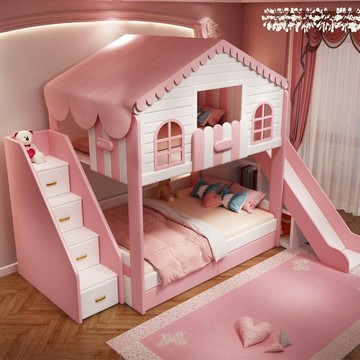 免運公司貨 樹屋床 兒童床 儿童床 上下同宽床 双层床 双人上下铺女孩树屋公主子母高低子母床 可開發票 全館五折 工廠現貨直銷 新品特價 z11012