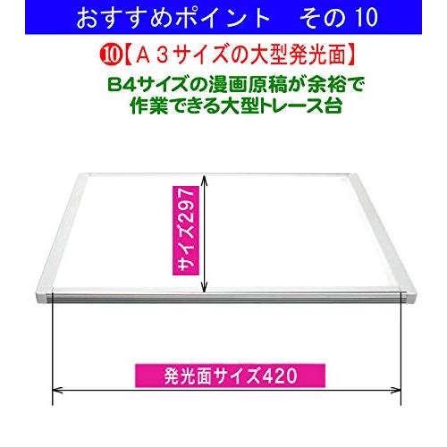 日本製「側面スイッチで誤動作防止」「11800⇔9300Lx切替」高輝度 A3トレース台 高演色 LEDビュアー5000A3(A3-10)