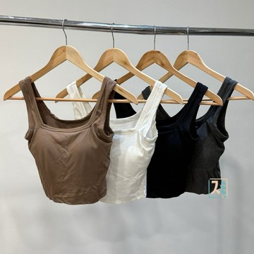 [SUMI選物] 方領背心 背心 [方領胸墊背心] 小背心 短版背心 胸墊背心