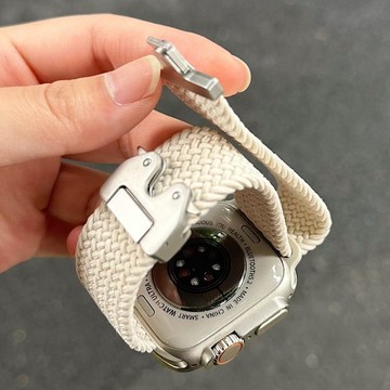 夏季編織透氣 尼龍傘扣  適用於 Apple watch S11 S10 錶帶 S9 8 7 6 SE 蘋果錶帶
