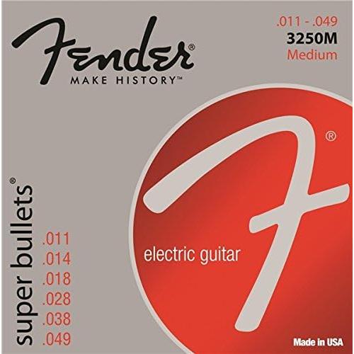 フェンダーエレキギター弦 Super BulletR Strings, Nickel Plated Steel, Bullet End, 3250M