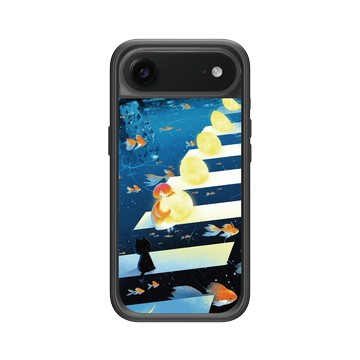 iPhone Air Mod NX -邊框背蓋組合 (相機按鈕) 黑 - Little Oil Art 小油画 - 擁抱月圓