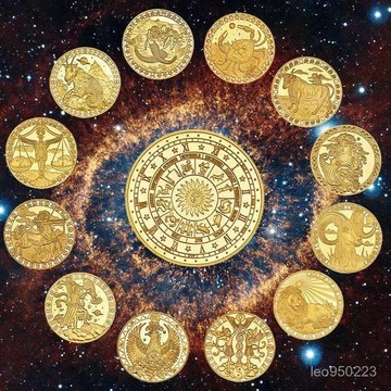 十二星座硬幣十二生肖紀念幣大獅子座太陽神倖運硬幣生日禮物 CMT7