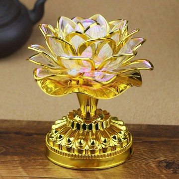 佛燈 神明燈 公媽燈 蓮花燈 祖先燈 供佛燈 長明燈七彩蓮花燈led燈電子長明荷花燈觀音財神供燈供奉燈佛燈佛具