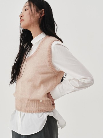 kid mohair vest (pink)