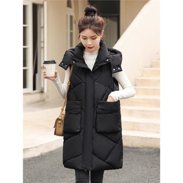 羽絨棉馬甲女中長款2025新款秋冬韓版寬松棉坎肩時尚百搭馬夾外套