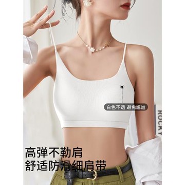 內衣女小胸聚攏美背細肩帶抹胸運動一體式文胸收副乳上托吊帶背心