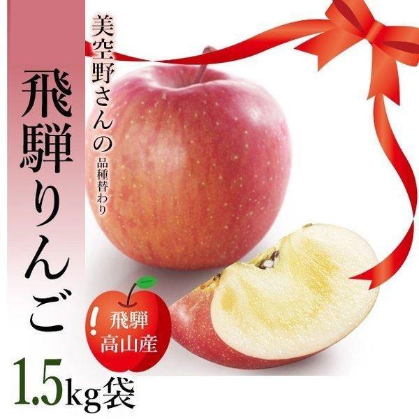 美空野 飛騨 りんご 1.5kg 袋 無選別 飛騨 高山 果物 フルーツ 生 リンゴ