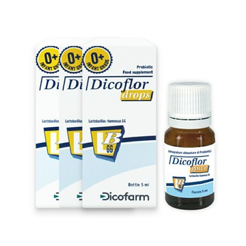 【DICOFLOR益生菌】滴劑5ml×3瓶(嬰幼兒適用 義大利原裝進口 LGG鼠李糖乳桿菌 每滴含10億CFU活菌)