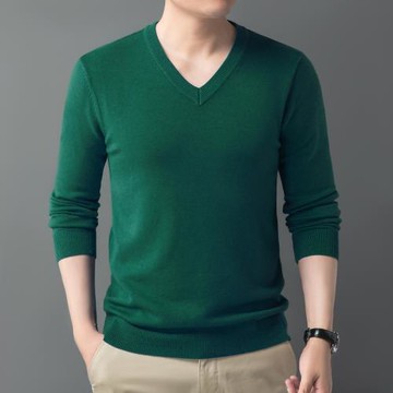 毛衣男春季新款加厚圓領羊毛衫寬松純色羊絨長袖大碼打底衫針織衫